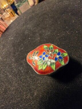 Vintage Cloisonne Enamel Trinket Box.